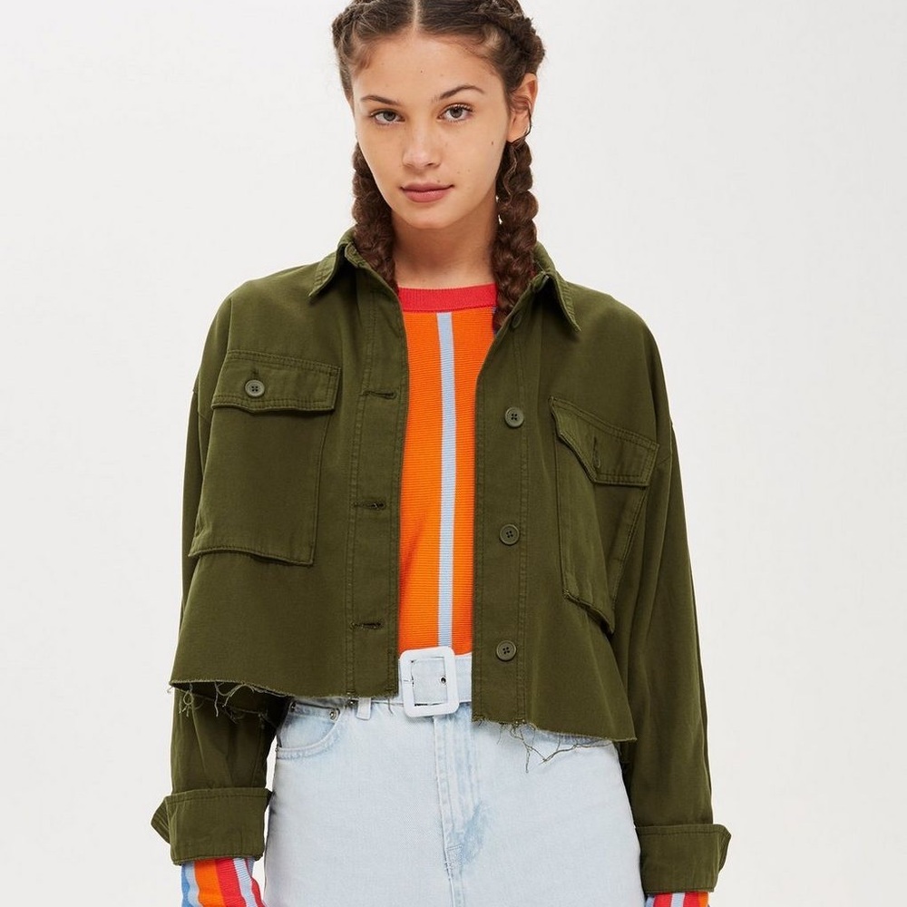 topshop cropped shacket/jacket
